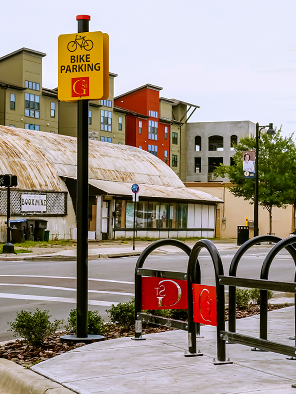 Bike Parking on Gaines Street.